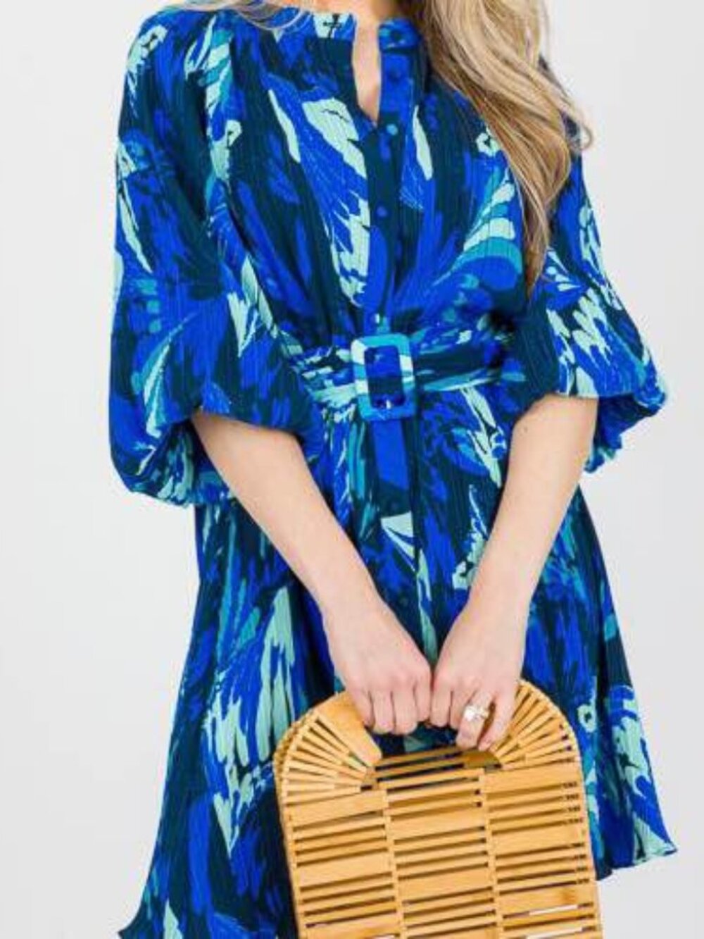 Modern Resort Vintage Inspired Ciebon Blue Bliss Bold Colorful Dress [size M]